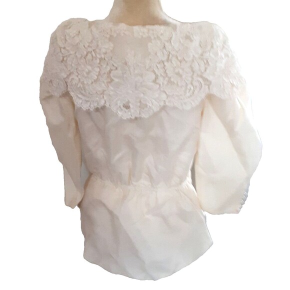 Vtg Watters & Watters Ivory 100% Silk Formal Jacket blouse sz 10 wedding - Picture 6 of 7